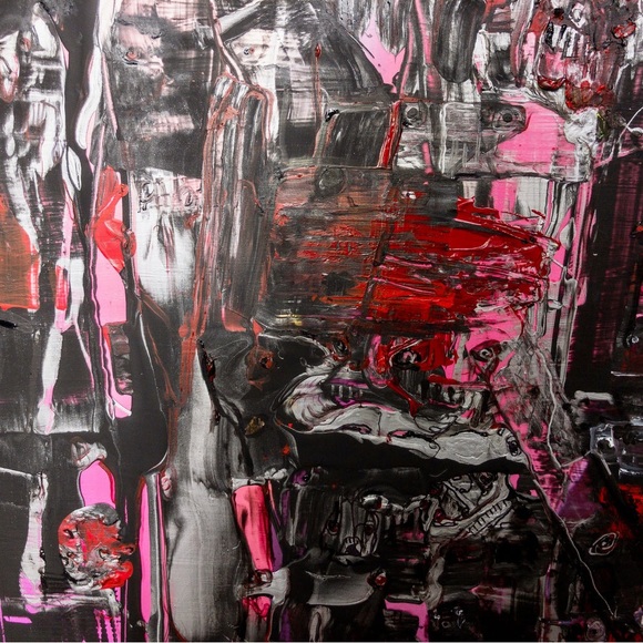 Demonic, demon, original large mixed media, dark devils, scary, art painting - Picture 9 of 11